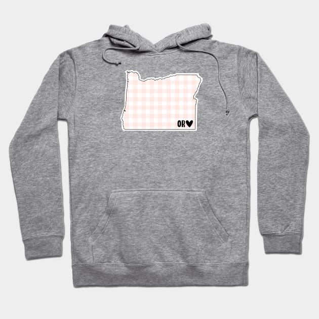 USA States: Oregon (pink plaid) Hoodie by LetsOverThinkIt